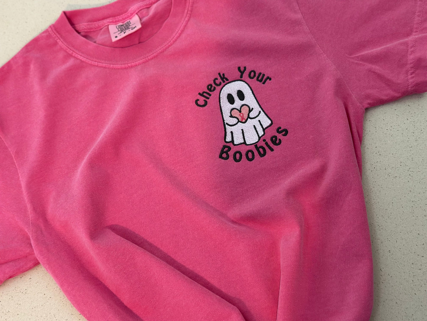 Check Your Boobies Embroidered Tee