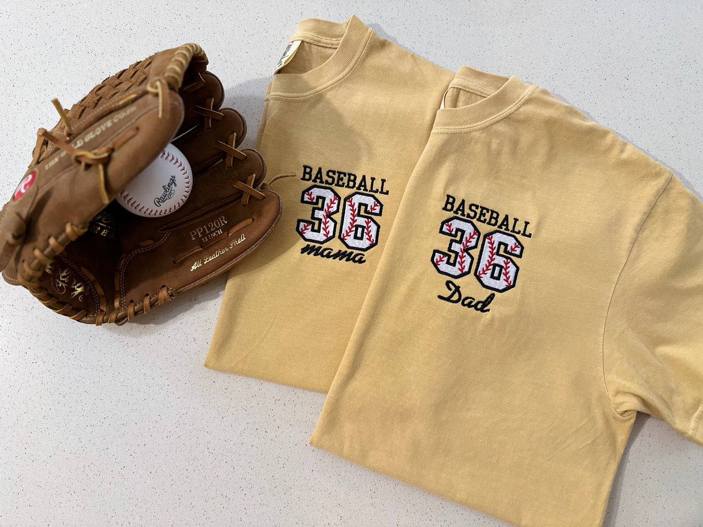 Personalized Embroidered Baseball Jersey Number Tee