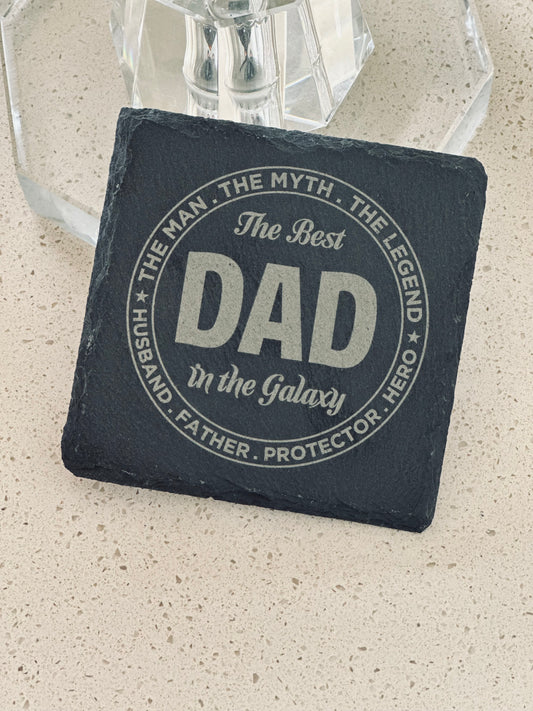 The Best Dad Slate Coaster