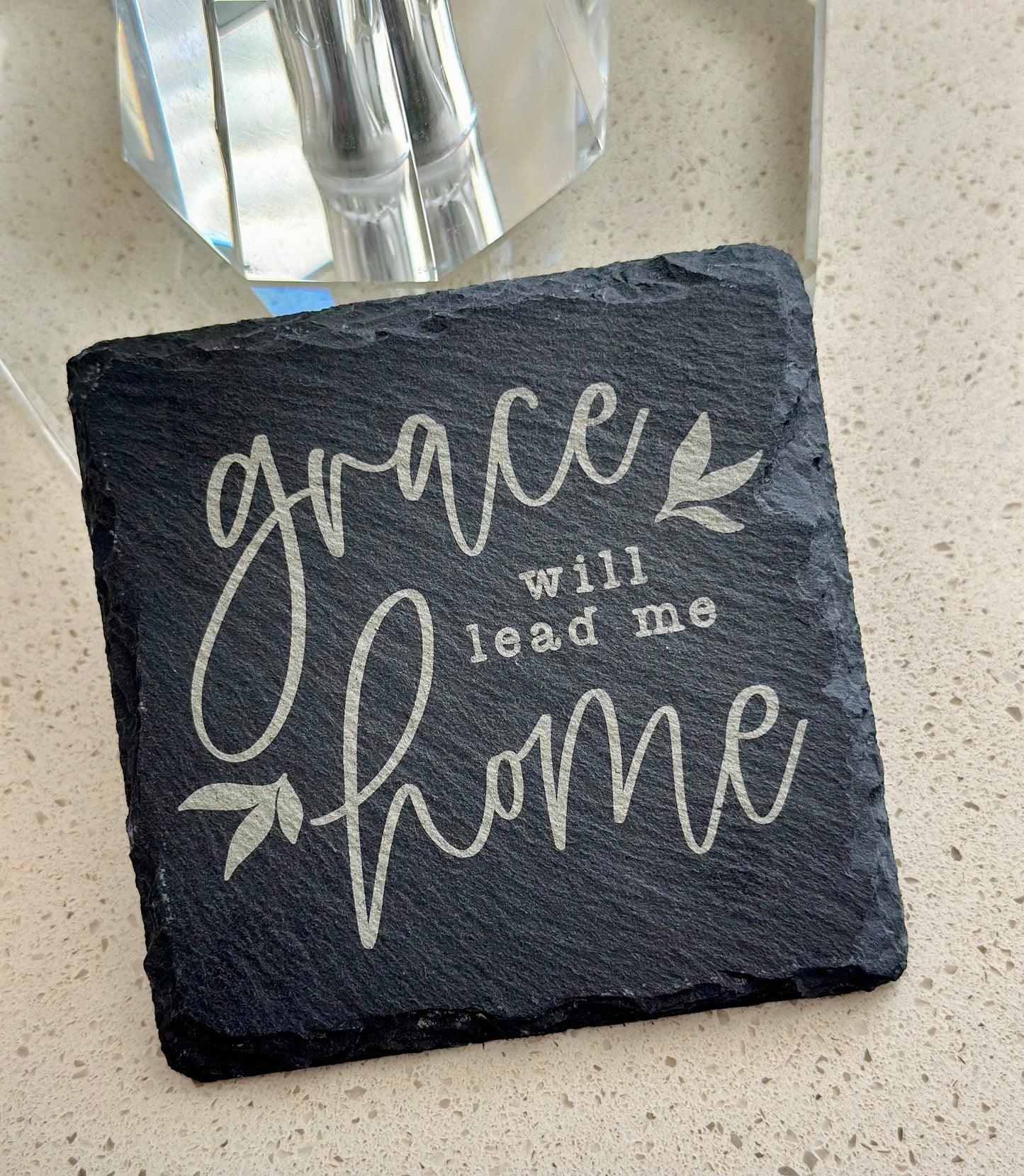 Grace Will Lead Me Home - Faith Slate Coaster